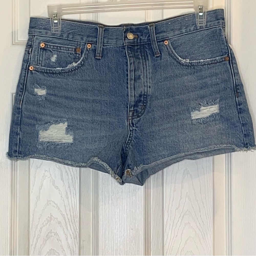 Madewell Relaxed Denim Shorts Distressed Size 28